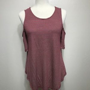 My Amelia James Charlotte Top Maroon w/ Wht Strips